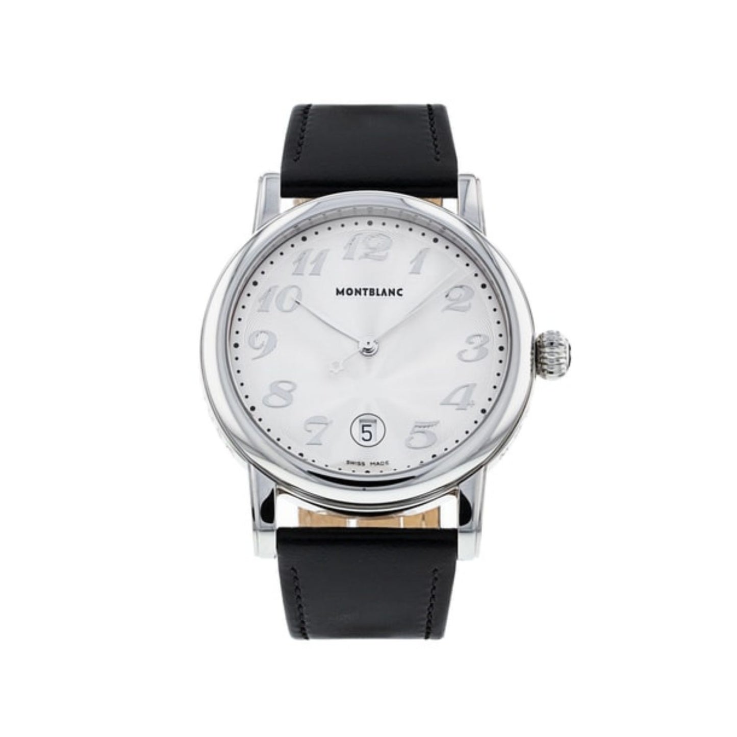 Orologio Montblanc Star Steel 40 mm Pelle Nera Quadrante Silver