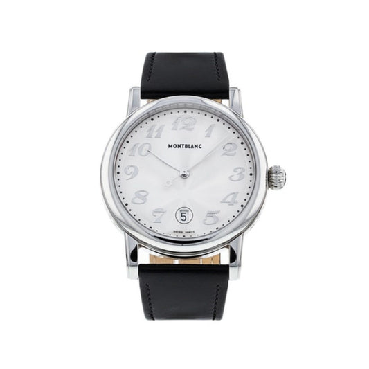 Orologio Montblanc Star Steel 40 mm Pelle Nera Quadrante Silver