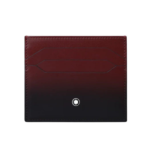 Portacarte Di Credito Montblanc Meisterstuck 6 Scomparti Pelle Sfumata Bordeaux