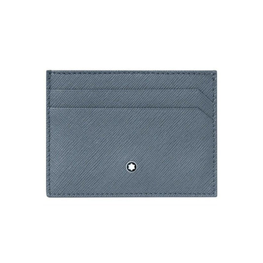 Portacarte Di Credito Montblanc Sartorial 5 Scomparti Pelle Blu Denim