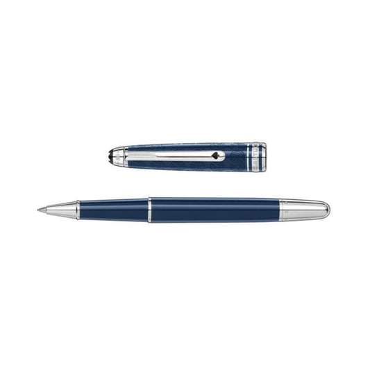 Penna Roller Montblanc Meisterstuck Around The World In 80 Days Resina Blu