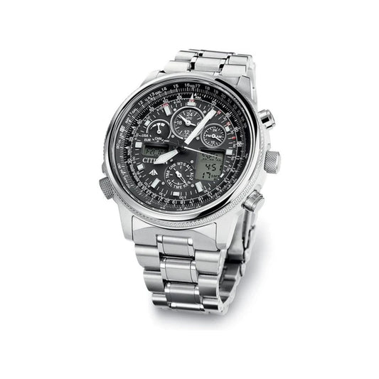 Orologio Citizen Crono Super Pilot Eco-Drive Radio-Controlled Titanio Braccialato Nero