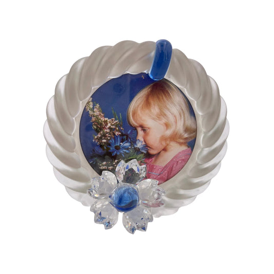 Cornici Swarovski Portafoto Fiore Blu, Pezzo da Collezione