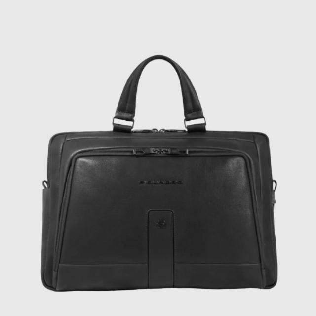 Borse Lavoro Piquadro Borsa Due Manici Porta Pc Ipad Pelle Nera