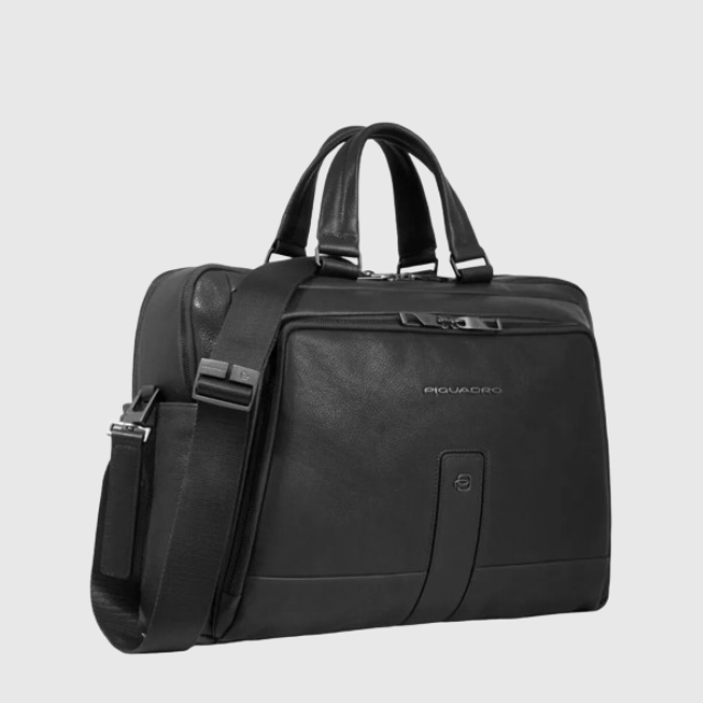 Borse Lavoro Piquadro Borsa Due Manici Porta Pc Ipad Pelle Nera