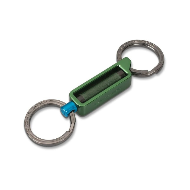 Portachiavi Piquadro Due Anelli Alluminio Verde
