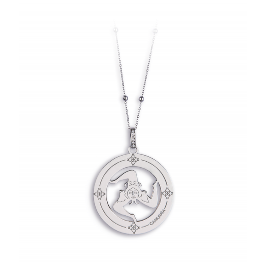 Collana Camurrìa A Tradizione A Trinacria In Acciaio Ciondolo Trinacria