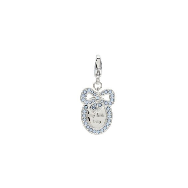 Charms Swarovski Baby Medal Boy Small Charm Fiocco Nascita