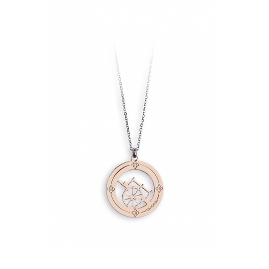 Collana Camurrìa A Tradizione U Carrettu Ciondolo Pvd Oro Rosa Carretto