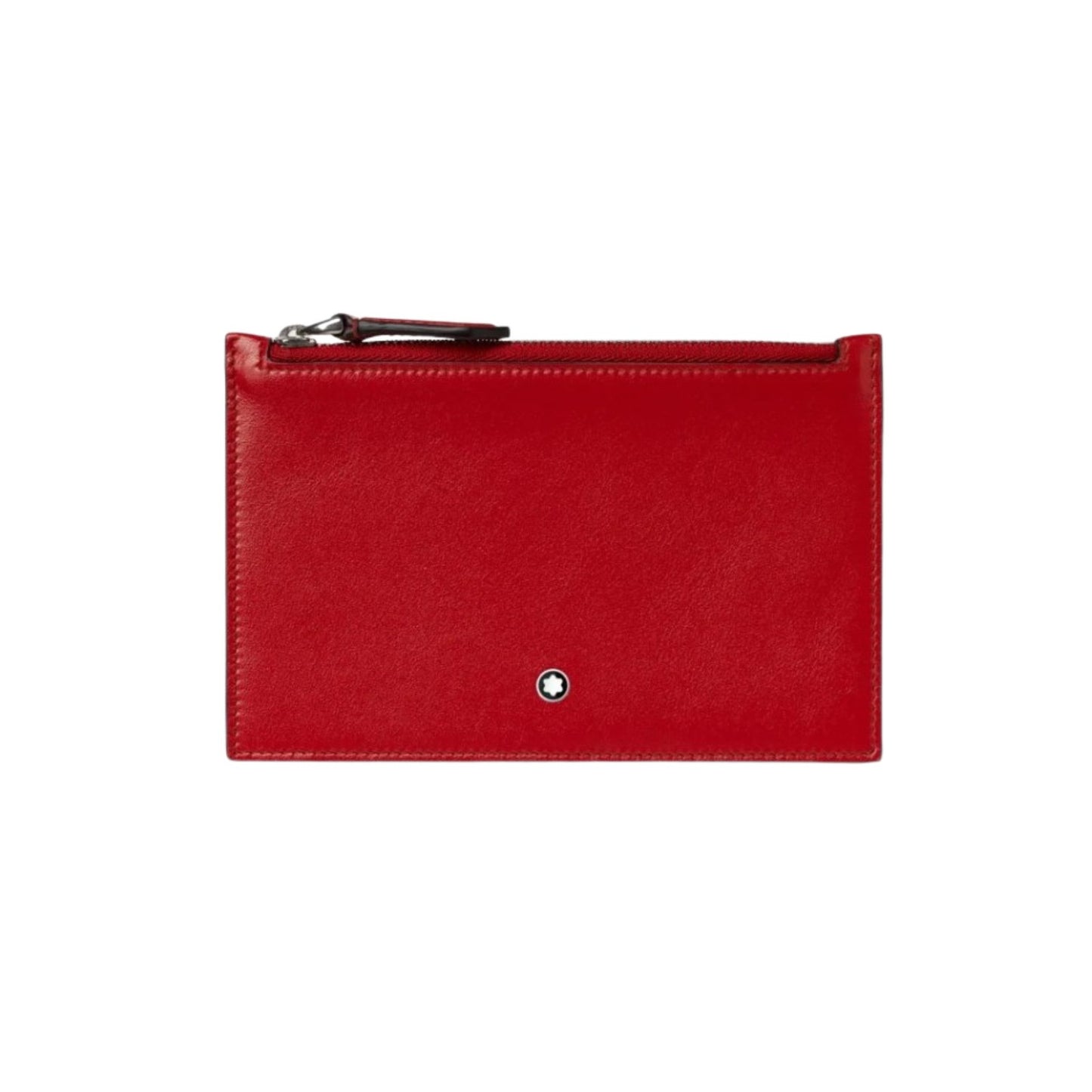 Portacarte Di Credito Montblanc Meisterstuck Bustina Con Zip Pelle Rossa