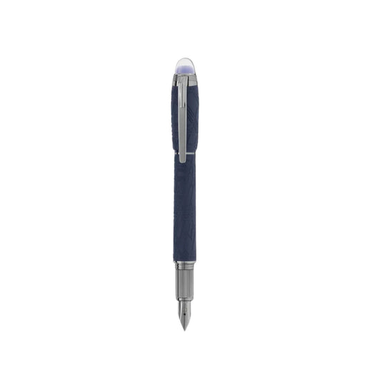 Penna Stilografica Montblanc Starwalker Spaceblue Resina Lavorata Blu
