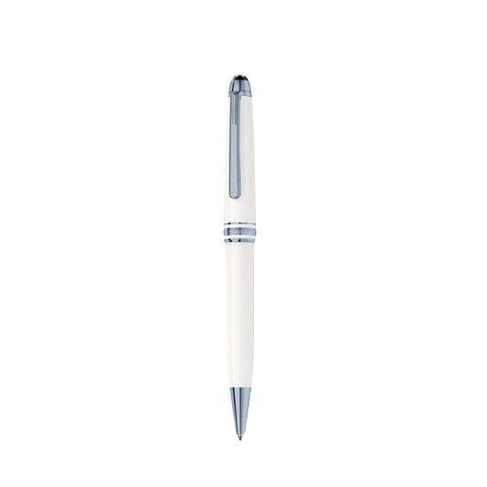 Penna Montblanc Meisterstuck Glacier White Resina Bianca Finiture Azzurro