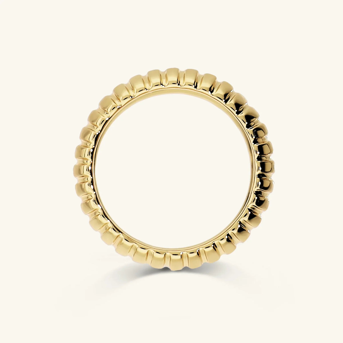 Anello a Fascia Etrusca Gioielli Lega Golden Placcata Oro Finitura Plissè - Misura 16