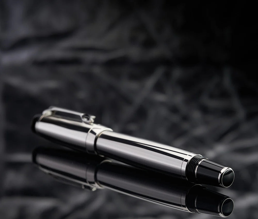 Penna Roller Montblanc Boheme Steel Argentata Cristallo Nero