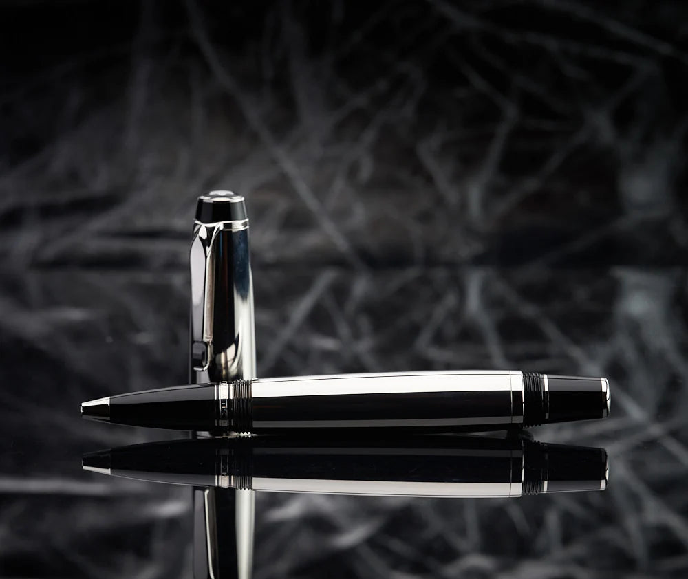 Penna Roller Montblanc Boheme Steel Argentata Cristallo Nero