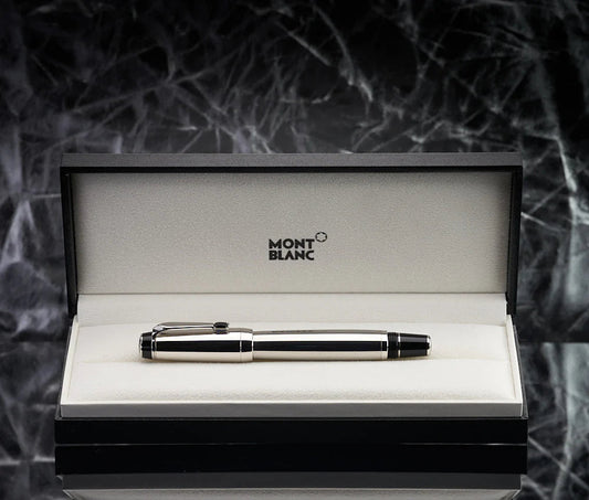 Penna Roller Montblanc Boheme Steel Argentata Cristallo Nero