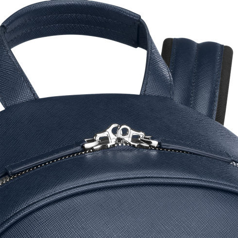 Zaini Montblanc Sartorial Zaino Pelle Blu Tascone Frontale