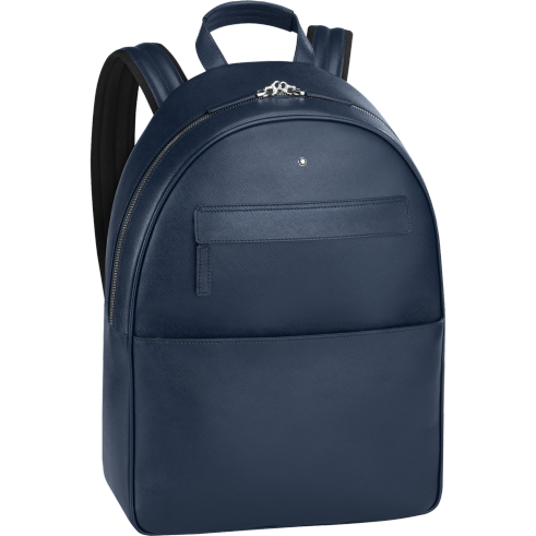 Zaini Montblanc Sartorial Zaino Pelle Blu Tascone Frontale