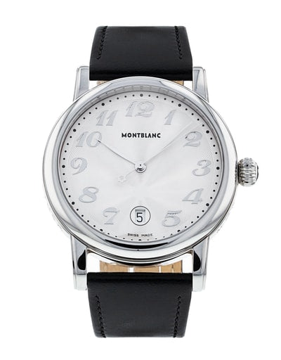 Orologio Montblanc Star Steel 40 mm Pelle Nera Quadrante Silver