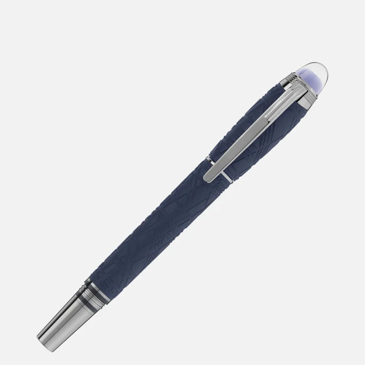 Penna Stilografica Montblanc Starwalker Spaceblue Resina Lavorata Blu