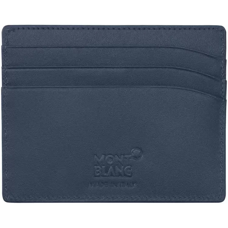 Portacarte Di Credito Montblanc Meisterstuck 6 Scomparti Pelle Navy