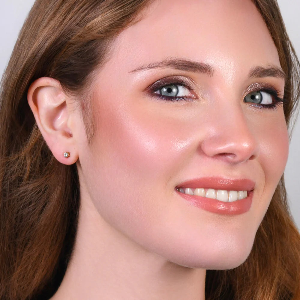 Monorecchino a Lobo Luca Barra Punto Luce Pvd Oro Cristallo