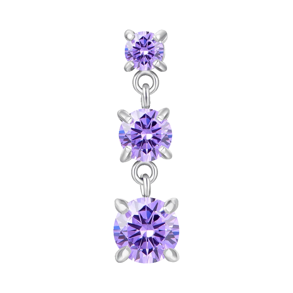 Monorecchino Luca Barra Acciaio Con Zirconi Viola
