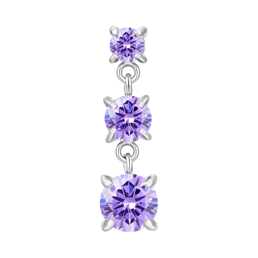 Monorecchino Luca Barra Acciaio Con Zirconi Viola
