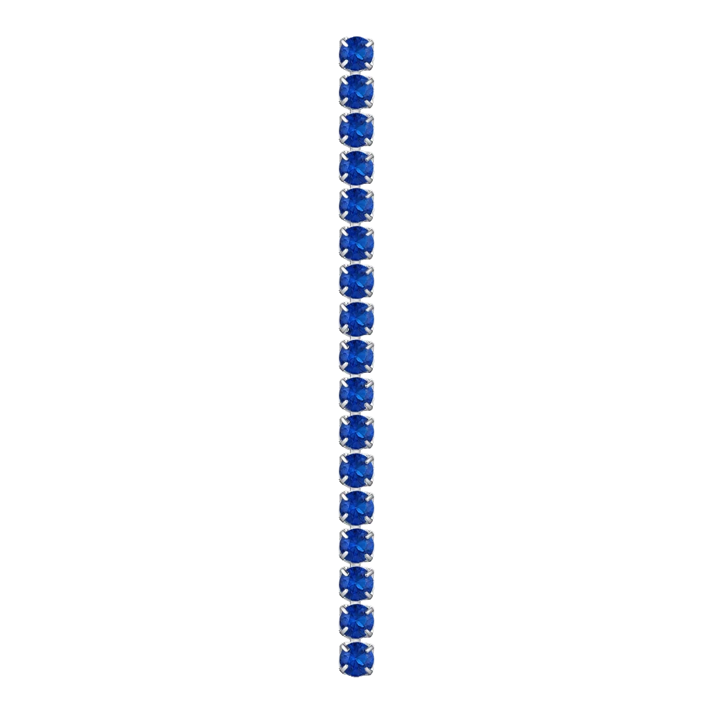 Monorecchino Lungo Luca Barra Tennis Acciaio Con Zirconi Blu