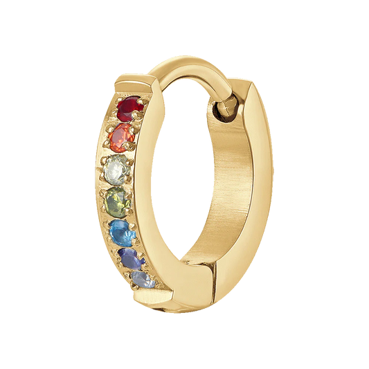 Monorecchino boccola Luca Barra Pvd Oro Con Zirconi Multicolor