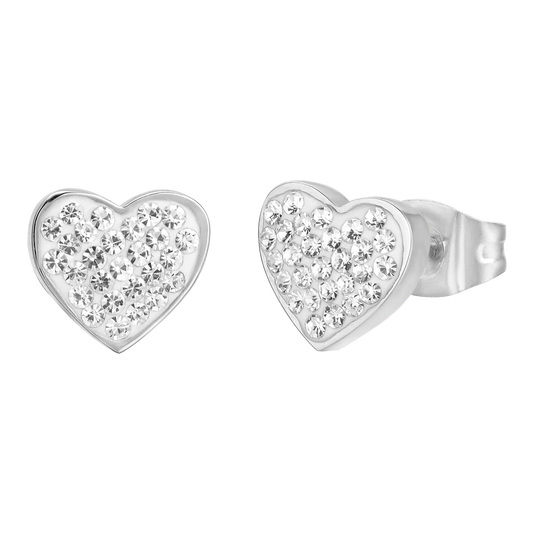 Orecchini a Lobo Luca Barra Pretty Moment Cuore Acciaio Con Cristalli
