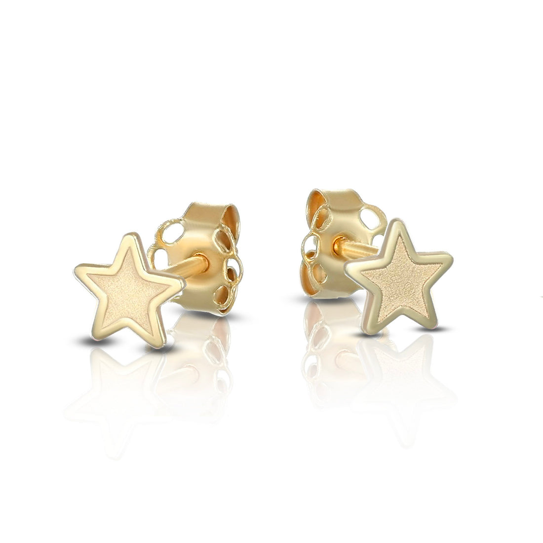 Orecchini Lobo Dana Baby Oro Giallo 9 Kt Satinato Stella