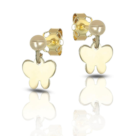 Orecchini Pendenti Dana Baby Oro Giallo 9 Kt Farfalla