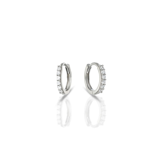 Orecchini Boccole Dana Luma Oro Bianco 9 Kt con Zirconi