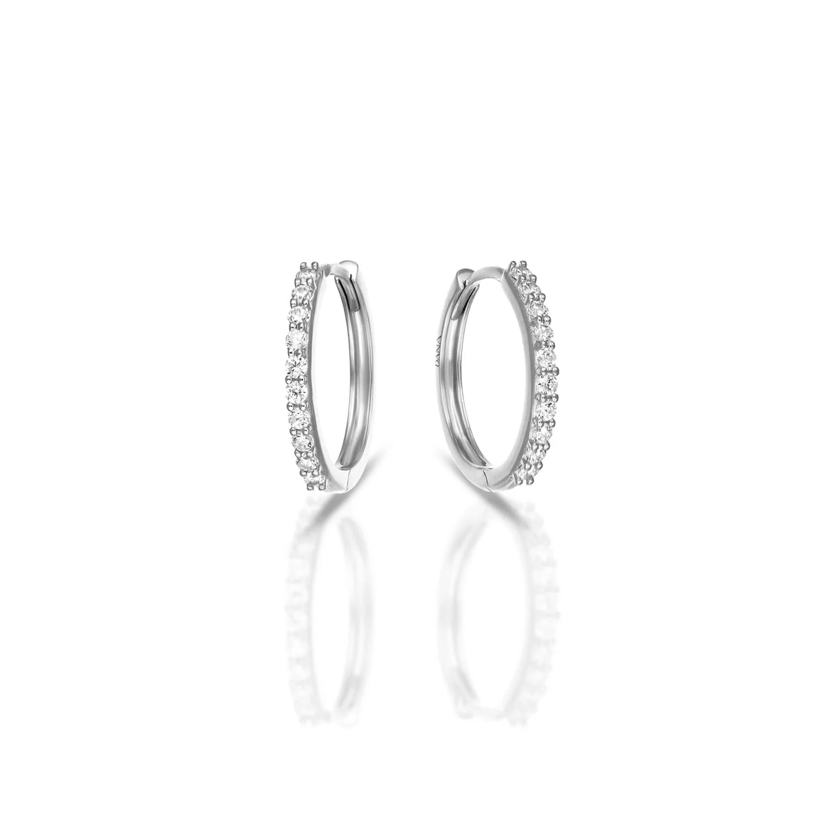 Orecchini Boccole Dana Luma Oro Bianco 9 Kt con Zirconi