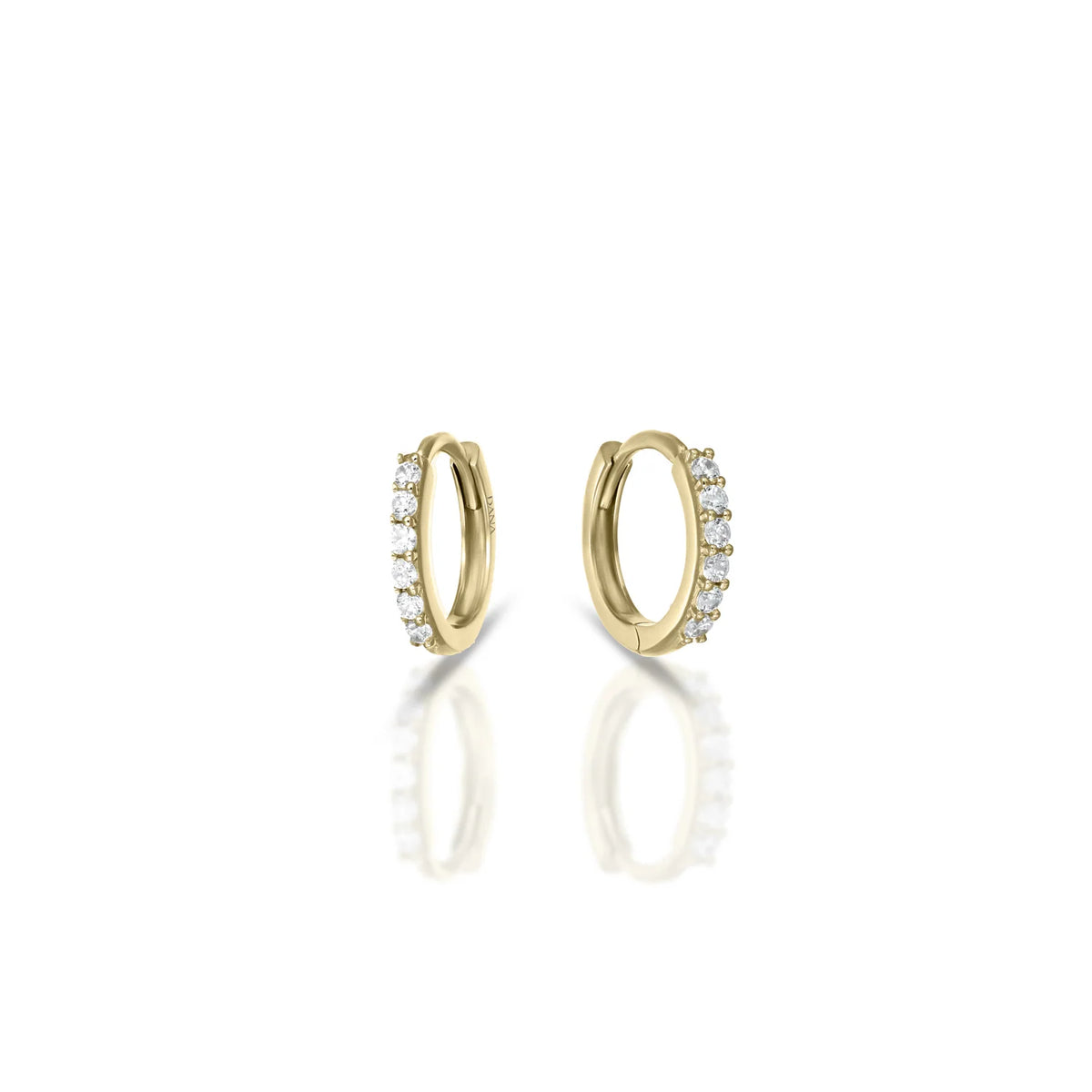 Orecchini Boccole Dana Luma Oro Giallo 9 Kt con Zirconi