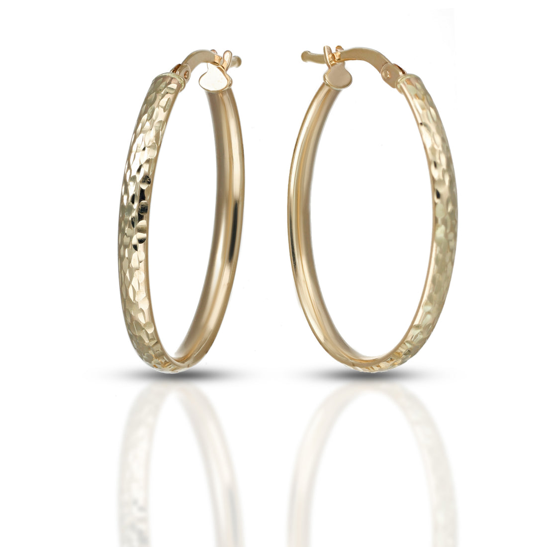 Orecchini Ovali Dana Astraluna Oro Giallo 9 Kt Diamantato