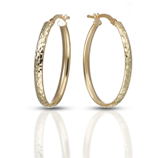 Orecchini Ovali Dana Astraluna Oro Giallo 9 Kt Diamantato