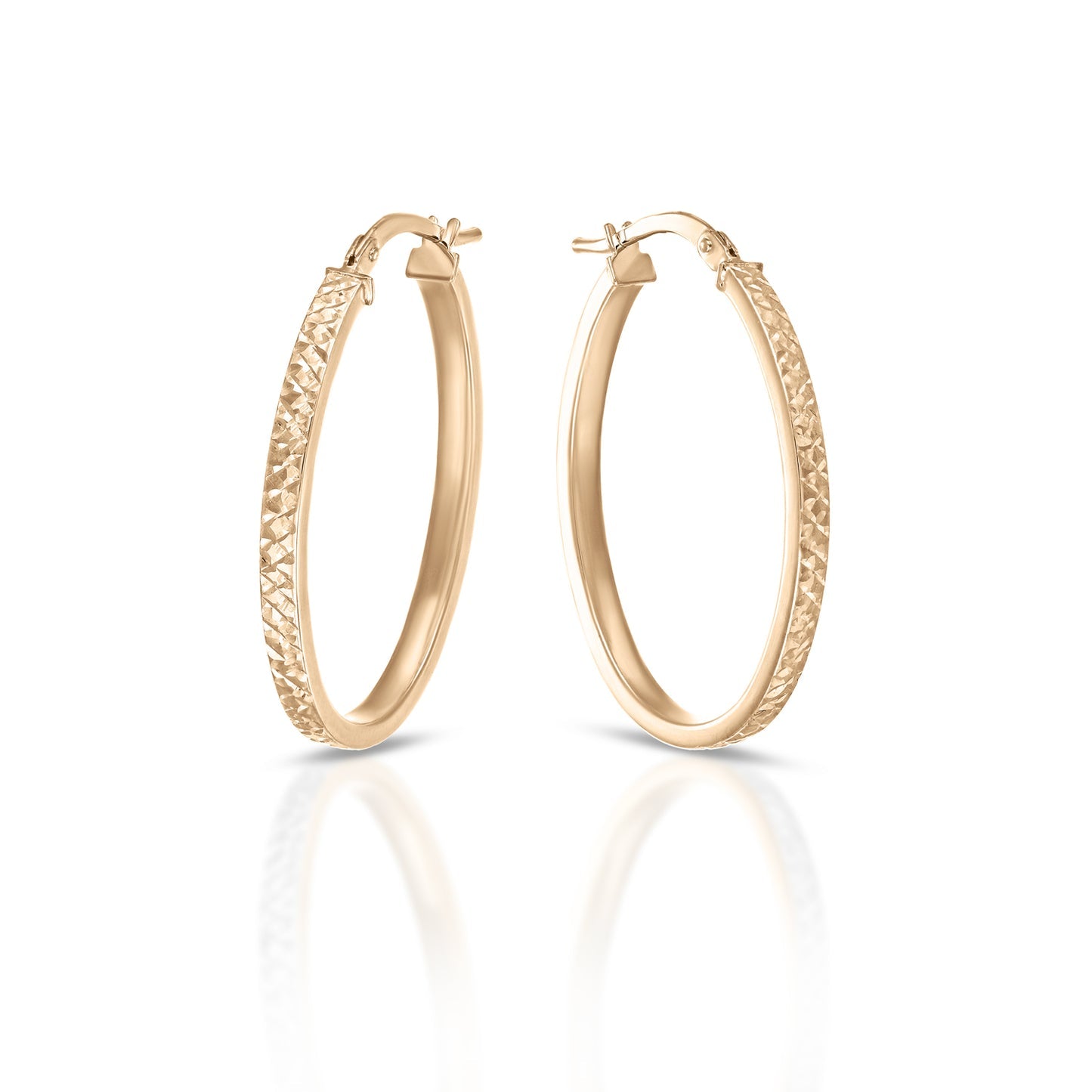 Orecchini Ovali Dana Oro Giallo 9 Kt Diamantati