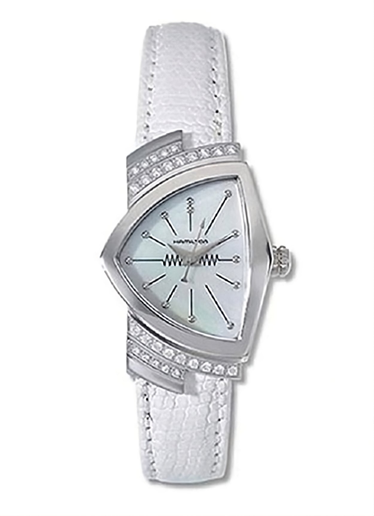 - Orologio Hamilton Ventura Lady Diamanti Pelle Bianca Quadrante Madreperla - Bono Gioielli