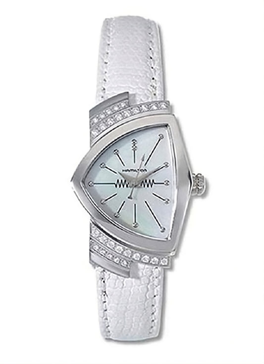 - Orologio Hamilton Ventura Lady Diamanti Pelle Bianca Quadrante Madreperla - Bono Gioielli