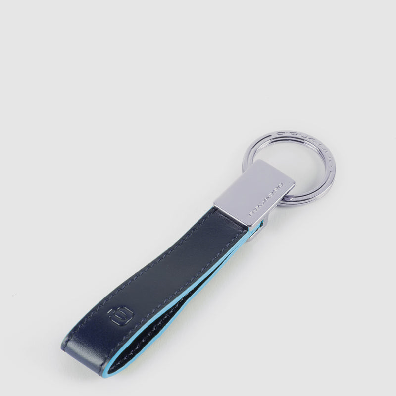 Portachiavi Piquadro Anello Pelle Blu