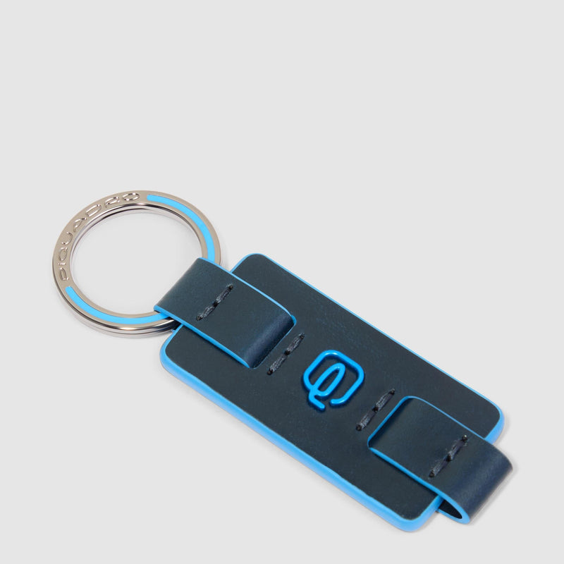 Portachiavi Piquadro Uomo Inserto Pelle Blu