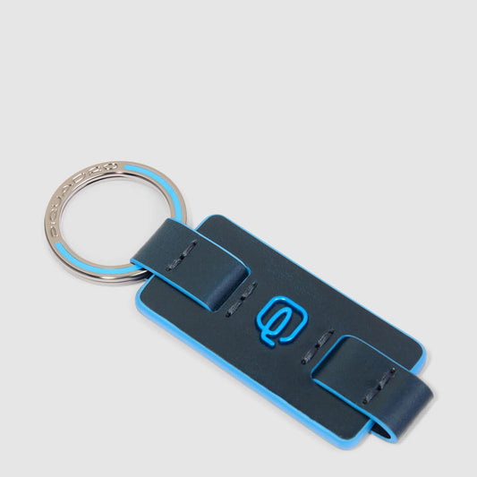 Portachiavi Piquadro Uomo Inserto Pelle Blu