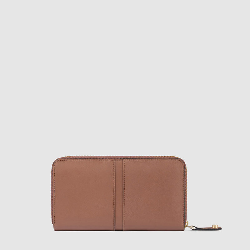 Portafogli Piquadro Portafoglio Donna in Pelle Marrone Chiaro