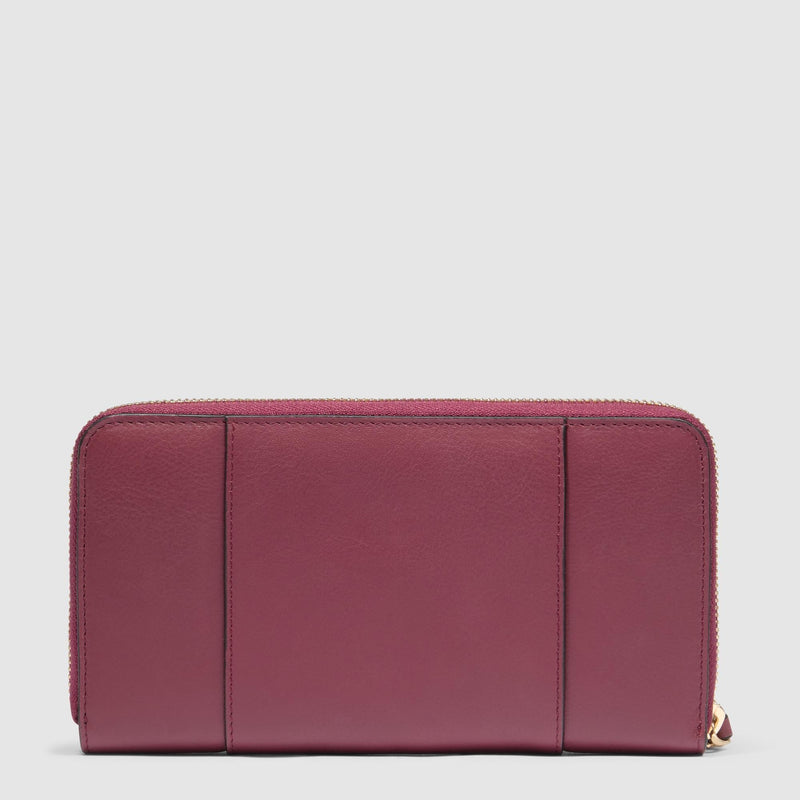 Portafoglio Piquadro Donna Quattro Soffietti Pelle Borgogna