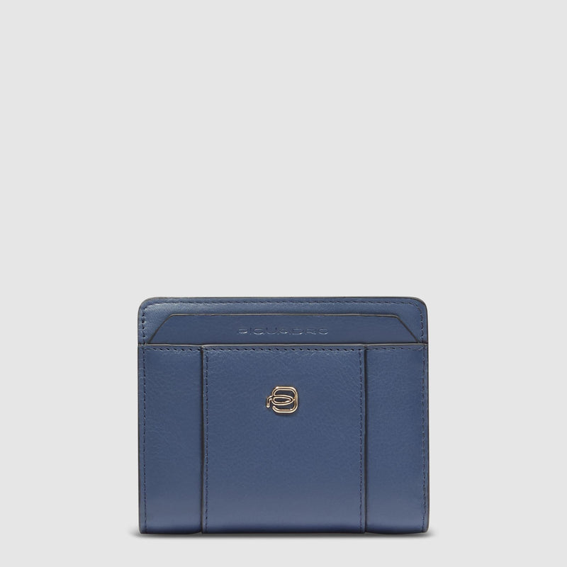 Portafoglio Piquadro Donna Portamonete Portadocumenti Pelle Blu Navy