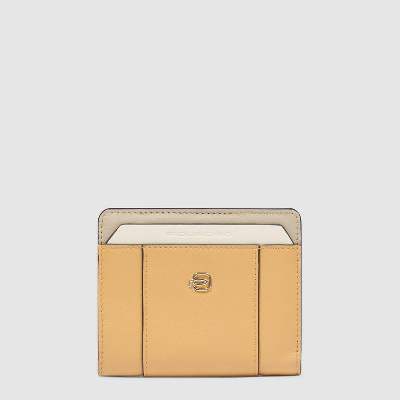 Portafogli Piquadro Portafoglio Donna Zip Pelle Gialla Beige
