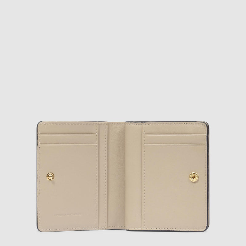 Portafogli Piquadro Portafoglio Donna Zip Pelle Gialla Beige