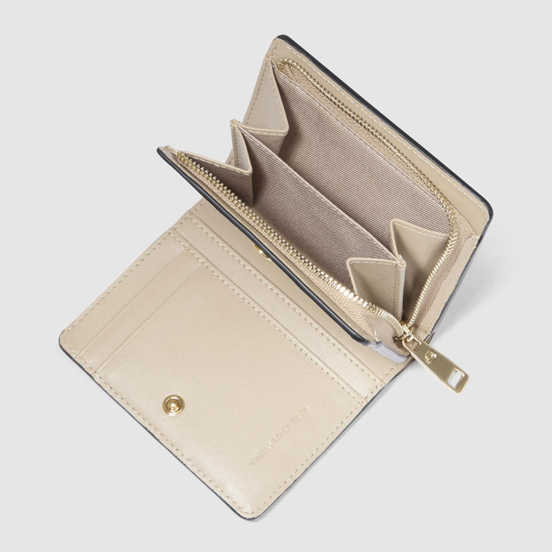 Portafogli Piquadro Portafoglio Donna Zip Pelle Gialla Beige